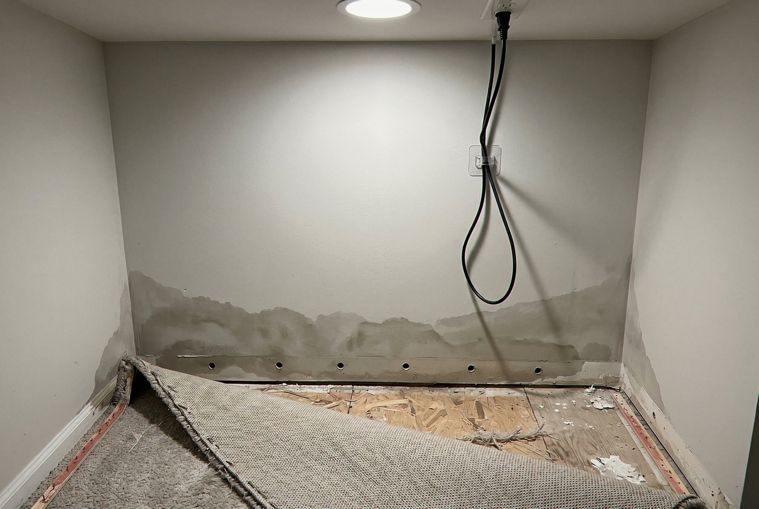 Dehumidifiers staged removing moisture